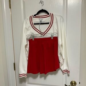 Red and White Skorts and Pullover Set Size L